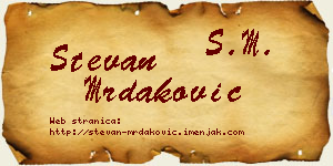Stevan Mrdaković vizit kartica